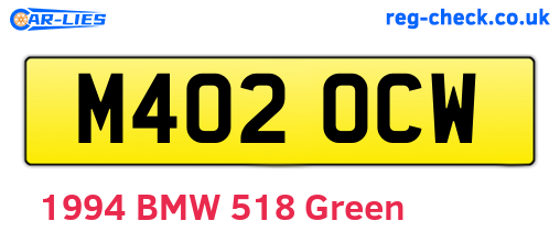 M402OCW are the vehicle registration plates.
