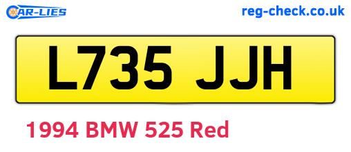 L735JJH are the vehicle registration plates.