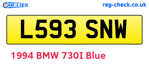 L593SNW are the vehicle registration plates.
