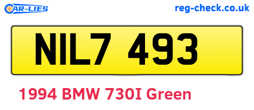 NIL7493 are the vehicle registration plates.