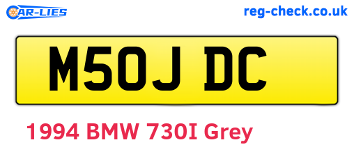 M50JDC are the vehicle registration plates.