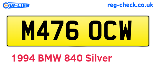 M476OCW are the vehicle registration plates.