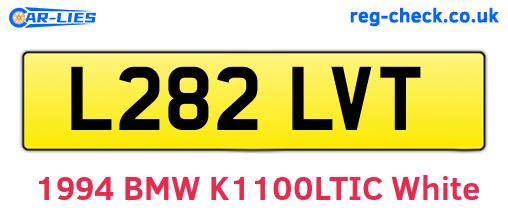 L282LVT are the vehicle registration plates.