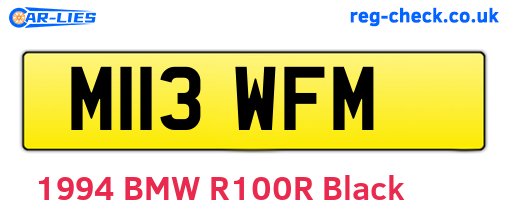 M113WFM are the vehicle registration plates.