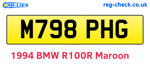 M798PHG are the vehicle registration plates.