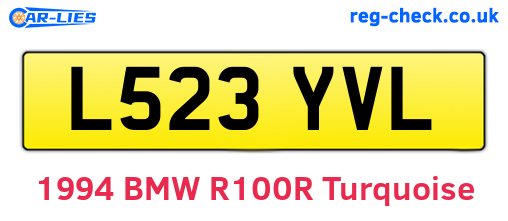 L523YVL are the vehicle registration plates.