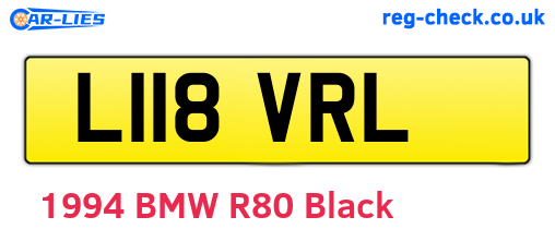 L118VRL are the vehicle registration plates.