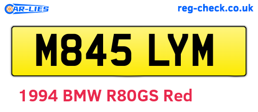 M845LYM are the vehicle registration plates.