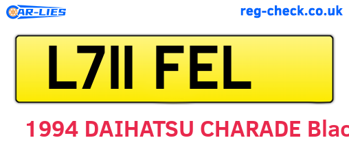 L711FEL are the vehicle registration plates.