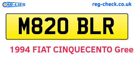 M820BLR are the vehicle registration plates.