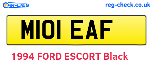 M101EAF are the vehicle registration plates.