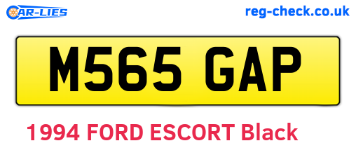 M565GAP are the vehicle registration plates.