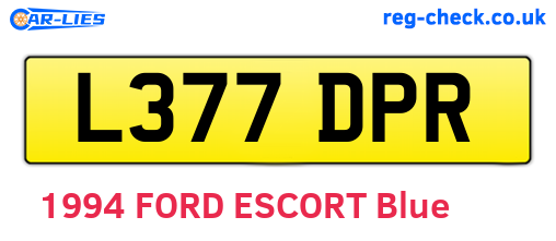 L377DPR are the vehicle registration plates.