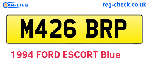 M426BRP are the vehicle registration plates.