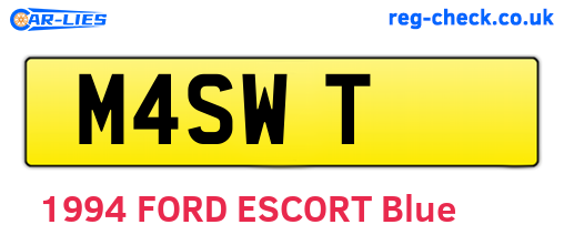 M4SWT are the vehicle registration plates.