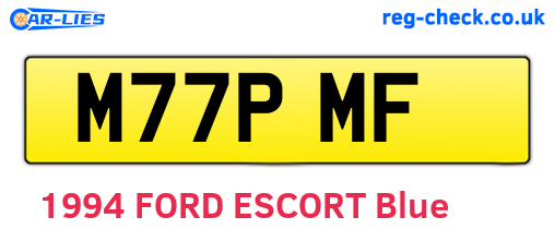 M77PMF are the vehicle registration plates.