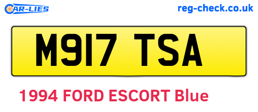 M917TSA are the vehicle registration plates.