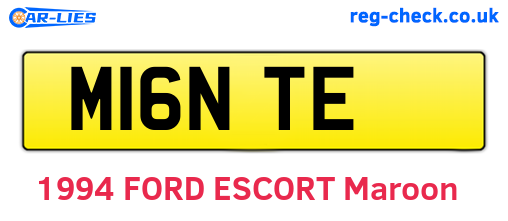 M16NTE are the vehicle registration plates.
