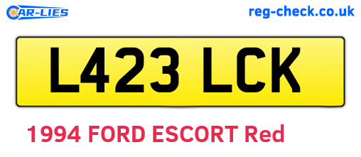 L423LCK are the vehicle registration plates.