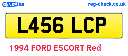 L456LCP are the vehicle registration plates.