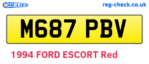 M687PBV are the vehicle registration plates.