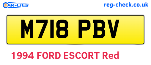 M718PBV are the vehicle registration plates.