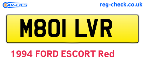 M801LVR are the vehicle registration plates.