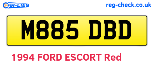 M885DBD are the vehicle registration plates.
