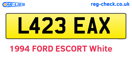 L423EAX are the vehicle registration plates.