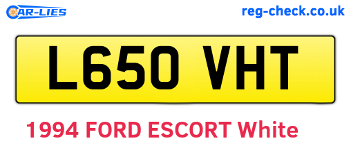 L650VHT are the vehicle registration plates.