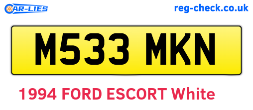 M533MKN are the vehicle registration plates.