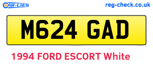 M624GAD are the vehicle registration plates.