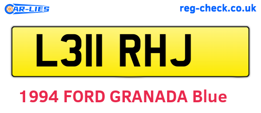 L311RHJ are the vehicle registration plates.