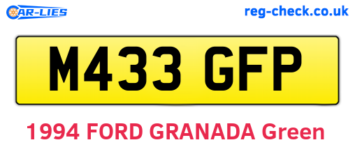 M433GFP are the vehicle registration plates.