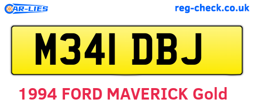 M341DBJ are the vehicle registration plates.