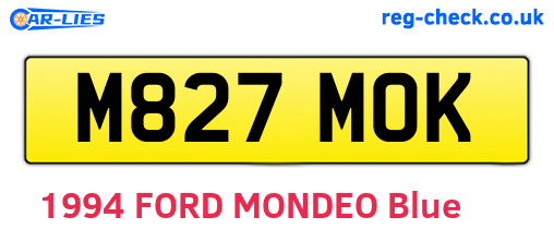 M827MOK are the vehicle registration plates.