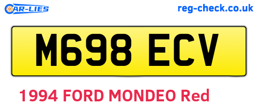 M698ECV are the vehicle registration plates.