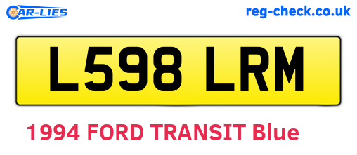 L598LRM are the vehicle registration plates.