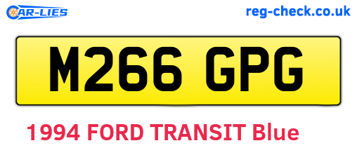 M266GPG are the vehicle registration plates.