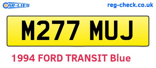 M277MUJ are the vehicle registration plates.