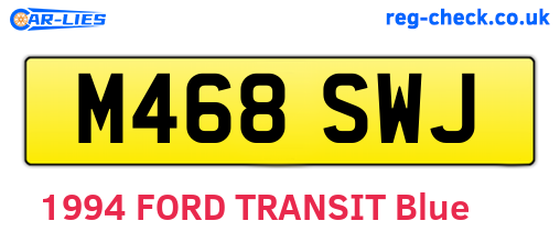 M468SWJ are the vehicle registration plates.