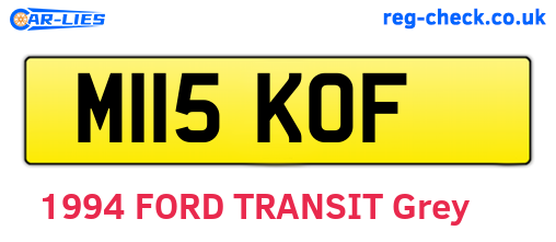 M115KOF are the vehicle registration plates.