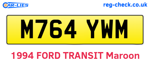 M764YWM are the vehicle registration plates.