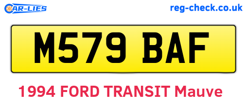 M579BAF are the vehicle registration plates.