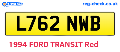 L762NWB are the vehicle registration plates.