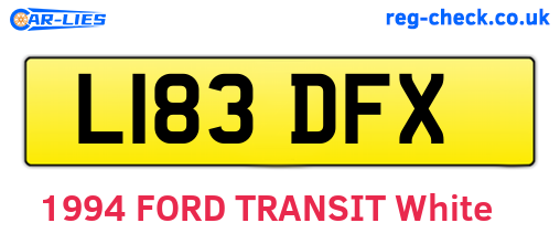 L183DFX are the vehicle registration plates.