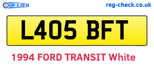 L405BFT are the vehicle registration plates.
