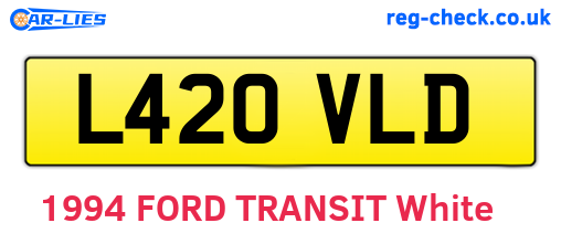 L420VLD are the vehicle registration plates.