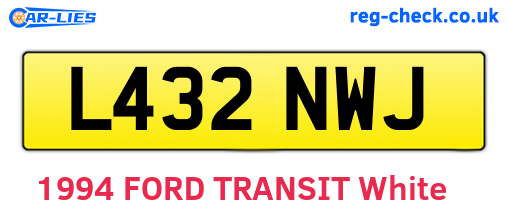 L432NWJ are the vehicle registration plates.