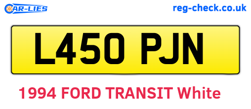 L450PJN are the vehicle registration plates.